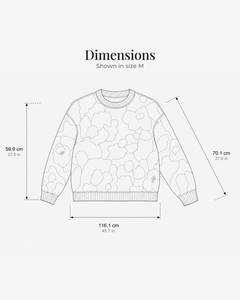 Merla | Tie-Dye Floral Knit Sweater dimensions drawing