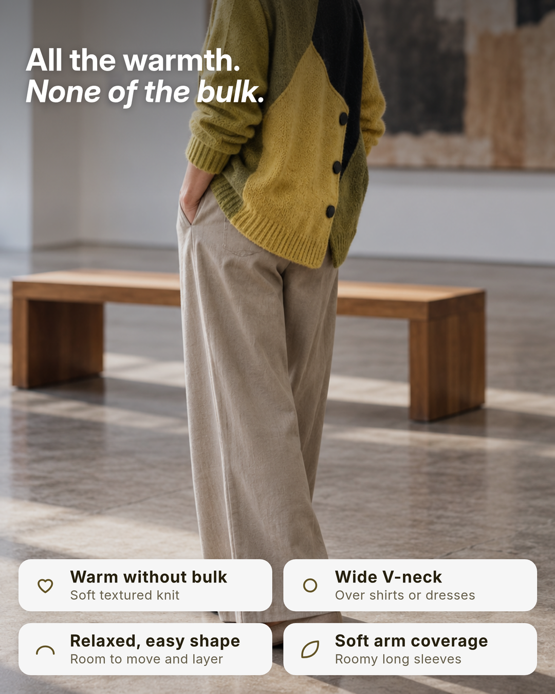 Meryn | Colour-Block Oversize Cardigan benefits