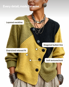 Meryn | Colour-Block Oversize Cardigan details