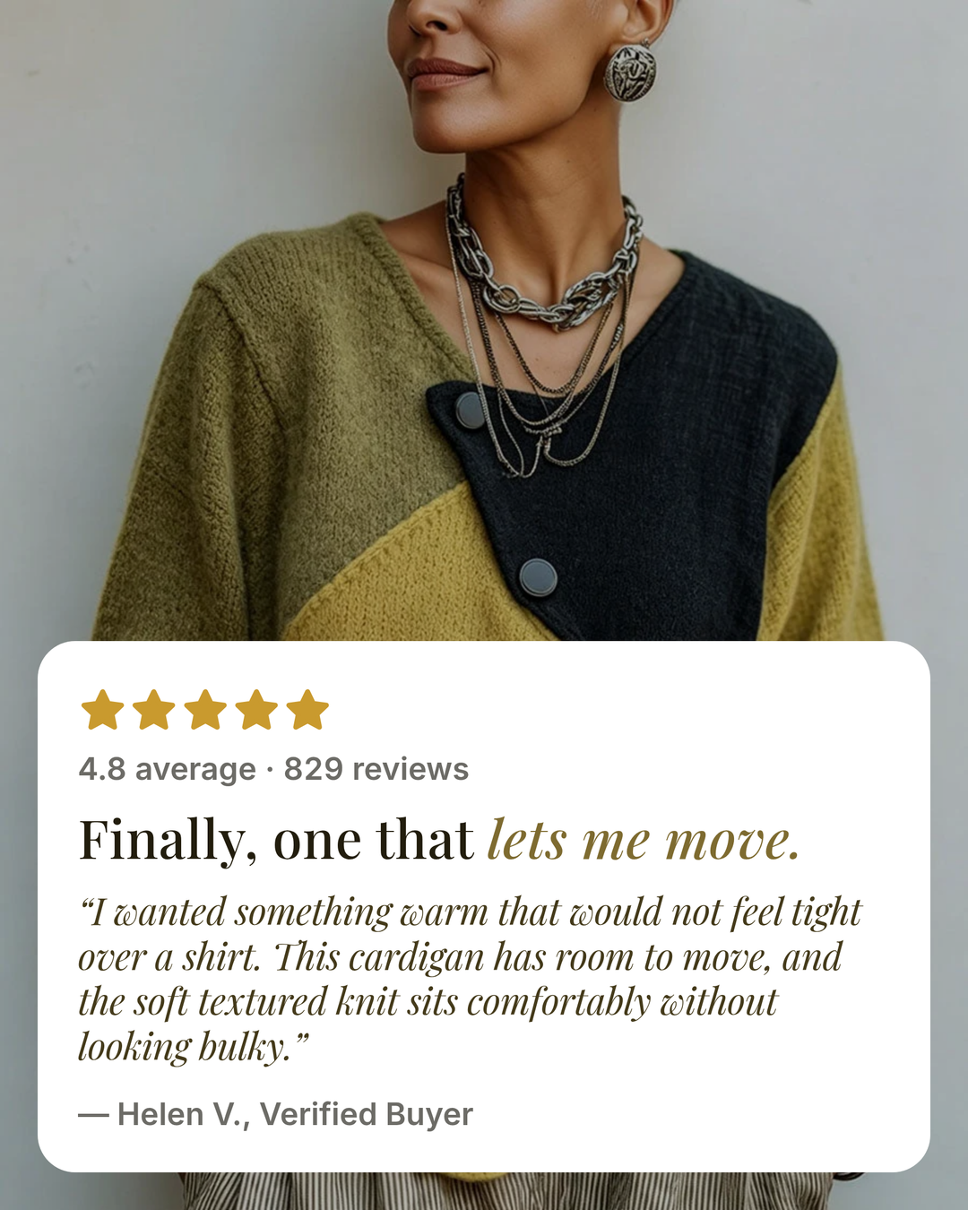 Meryn | Colour-Block Oversize Cardigan five star customer review