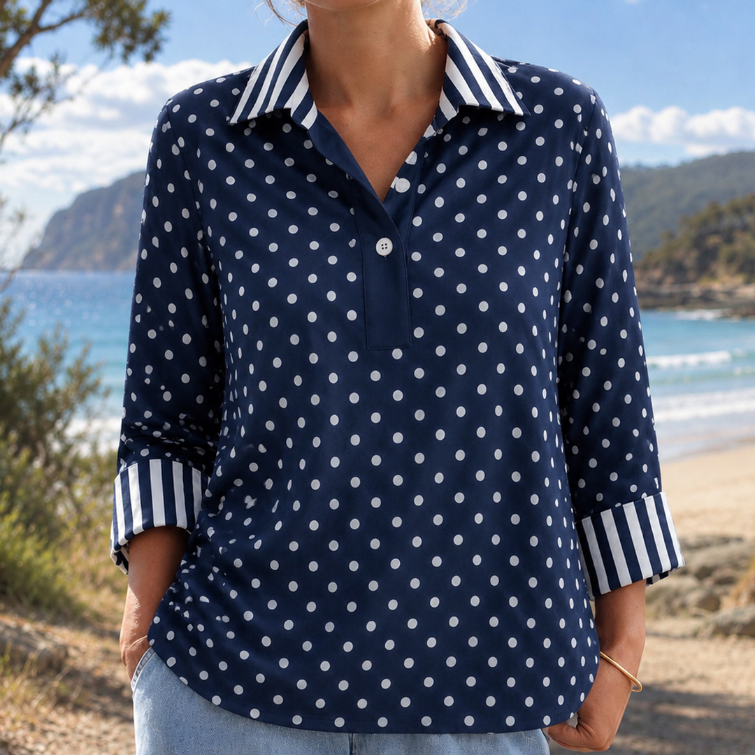 Milena | Contrast-Stripe Blouse