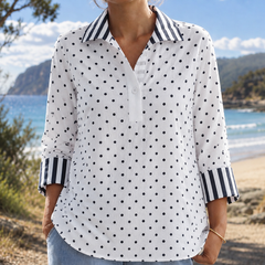 Milena | Contrast-Stripe Blouse