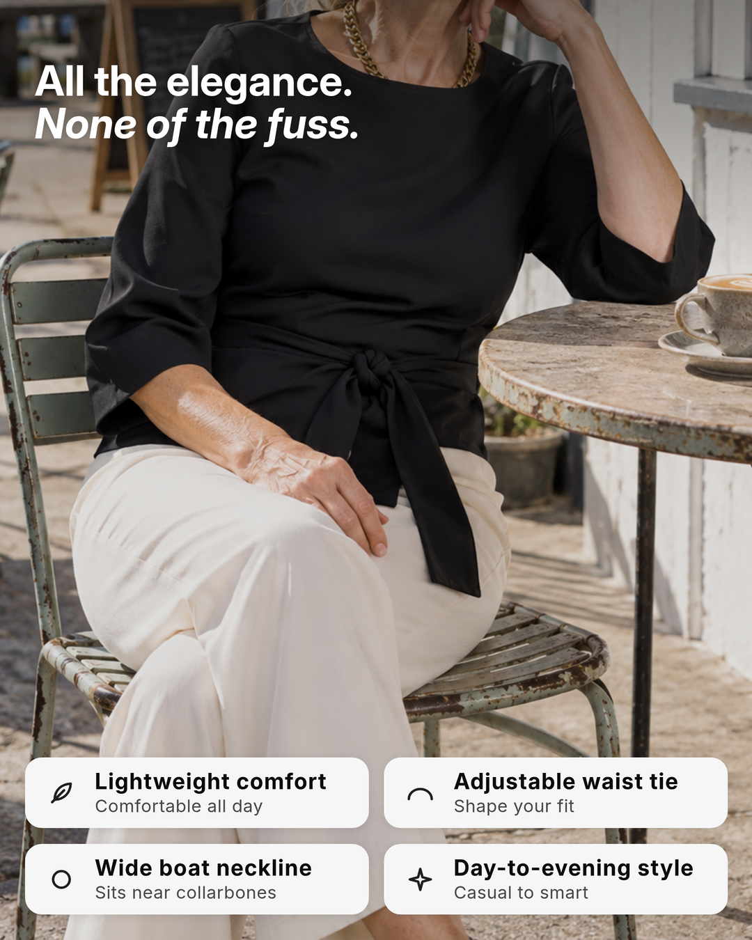 Modesty | Adjustable Tie-Waist Top benefits