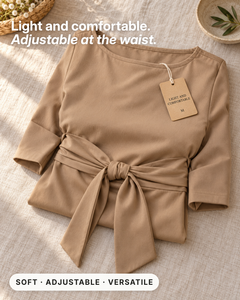 Modesty | Adjustable Tie-Waist Top fabric close-up