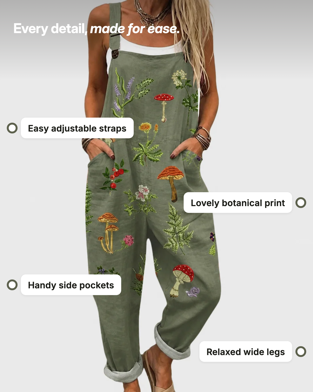 Nadine | Printed Wide-Leg Jumpsuit details