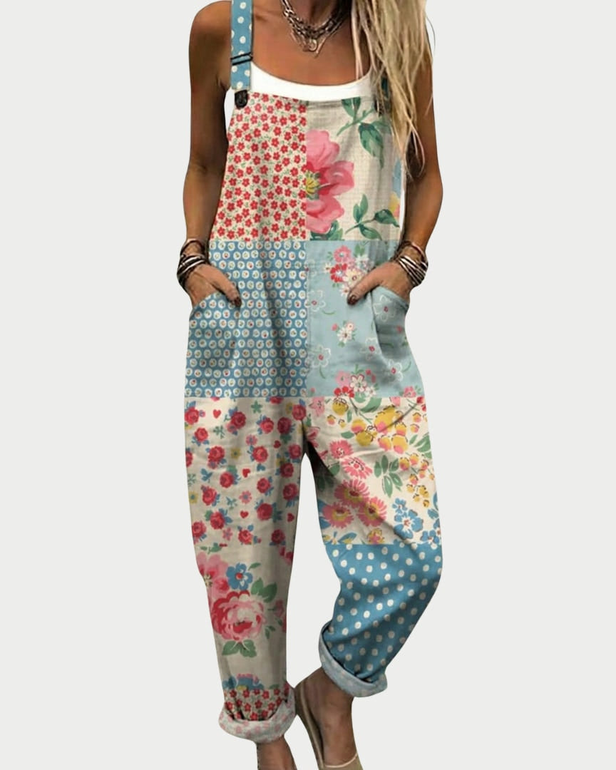 Nicola | Printed Linen Overalls