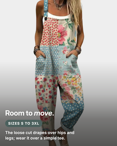 Nicola | Printed Linen Overalls fit and sizes