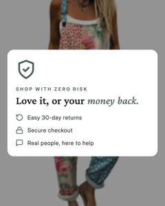 Nicola | Printed Linen Overalls money-back guarantee