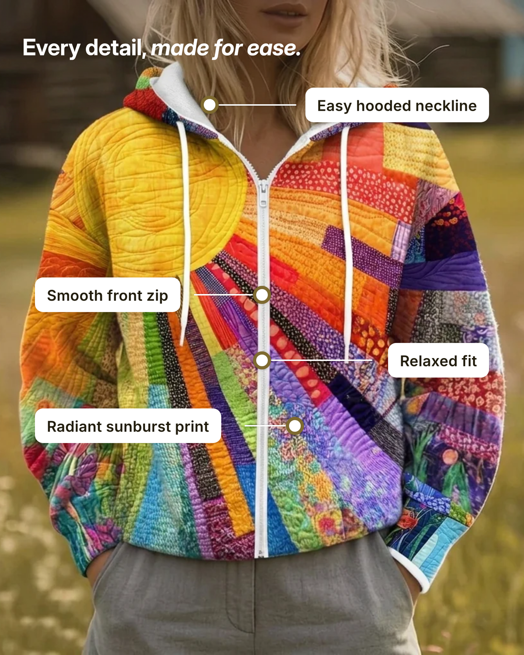 Nika | Sunburst Print Jacket details