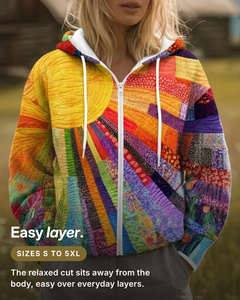 Nika | Sunburst Print Jacket fit and sizes