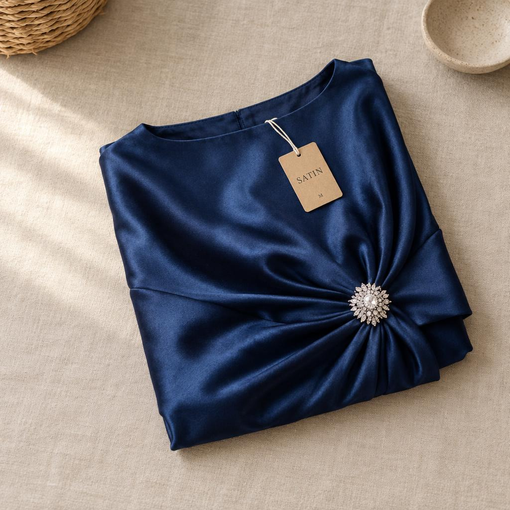 Olivia-Grace | Draped Satin Evening Dress
