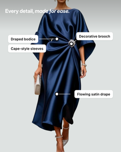 Olivia-Grace | Draped Satin Evening Dress details