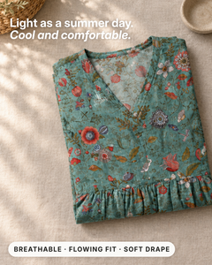 OLIVIA | FLORAL SUMMER DRESS fabric close-up