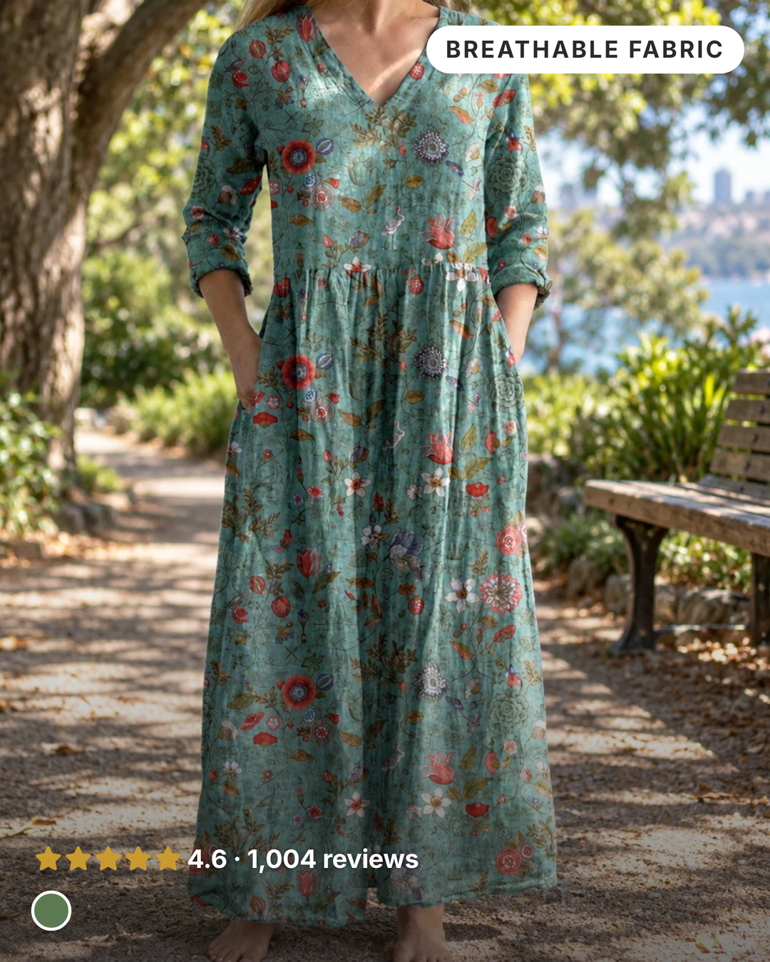 OLIVIA | FLORAL SUMMER DRESS in green