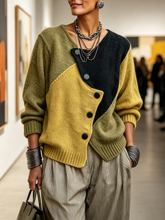 Meryn | Colour-Block Oversize Cardigan