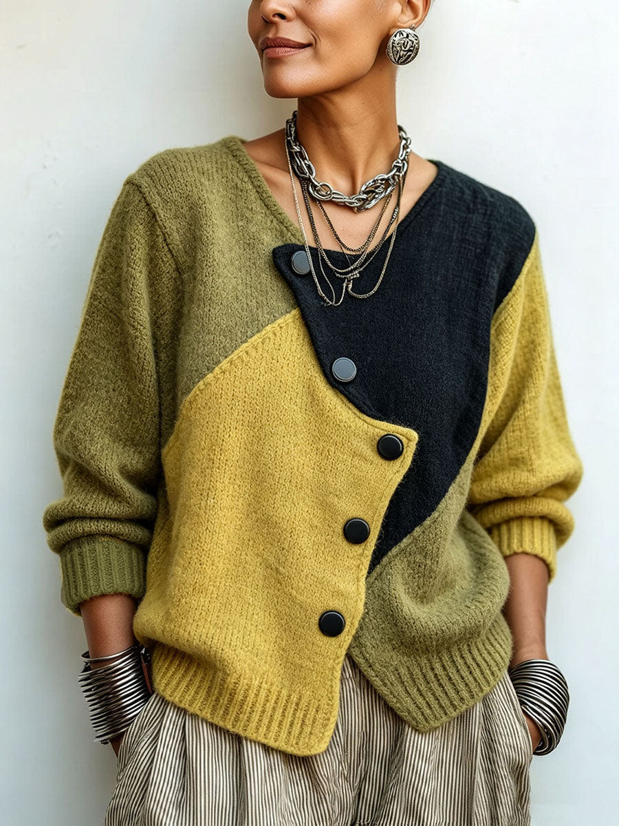 Meryn | Colour-Block Oversize Cardigan