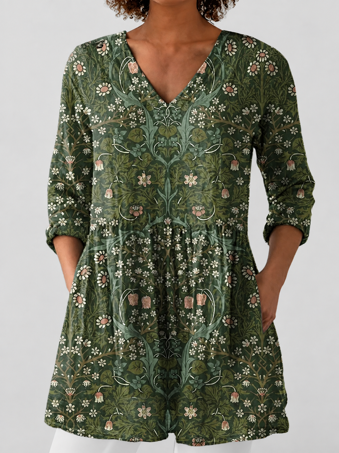 Gabby | Long V-Neck Blouse