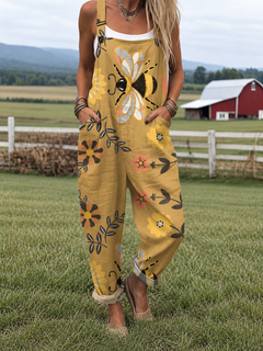 Zora | Relaxed Cotton Blend Dungarees