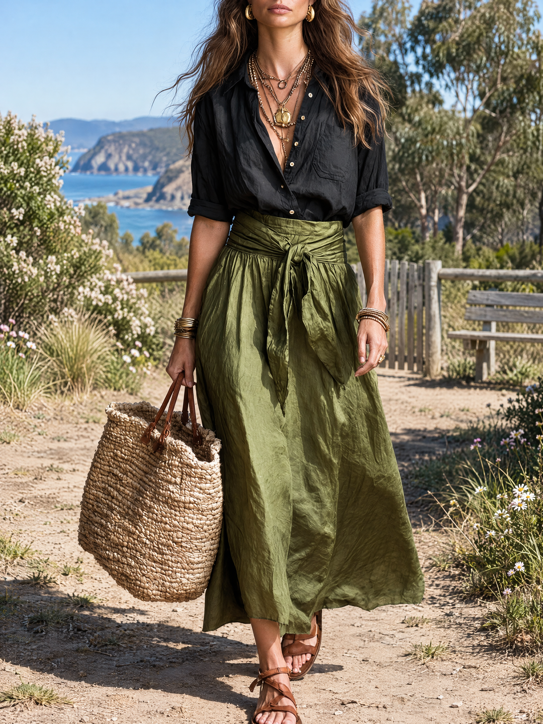 Ava | Tie-Waist Midi Set