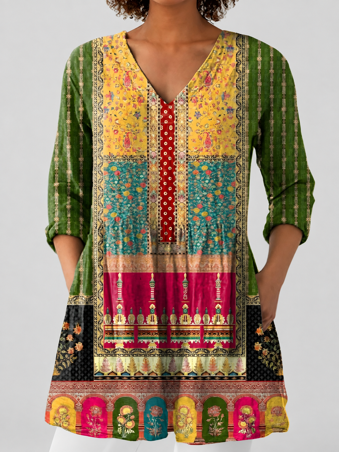 Ricarda | Longline Blouse with V-Neck