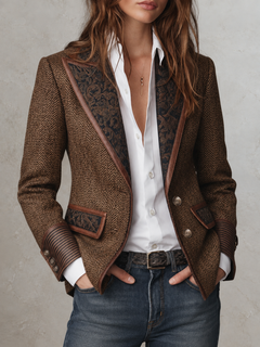 Dusty | Herringbone Panel Blazer