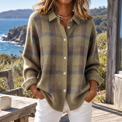Patrice | Plaid Knit Cardigan