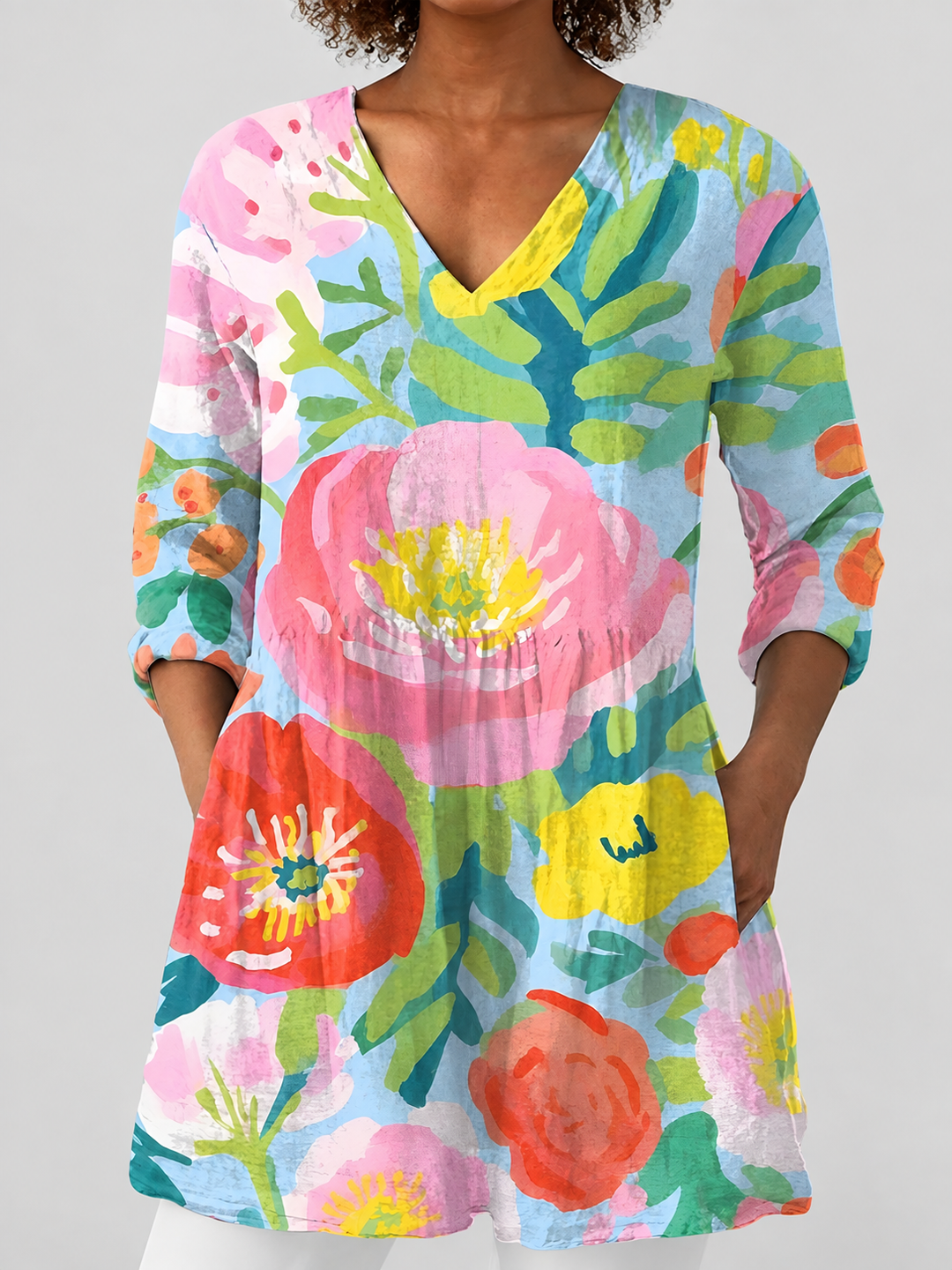 Remy | Long Blouse V-Neck Flowing