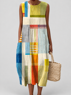 Viola | Geometric Midi Dress