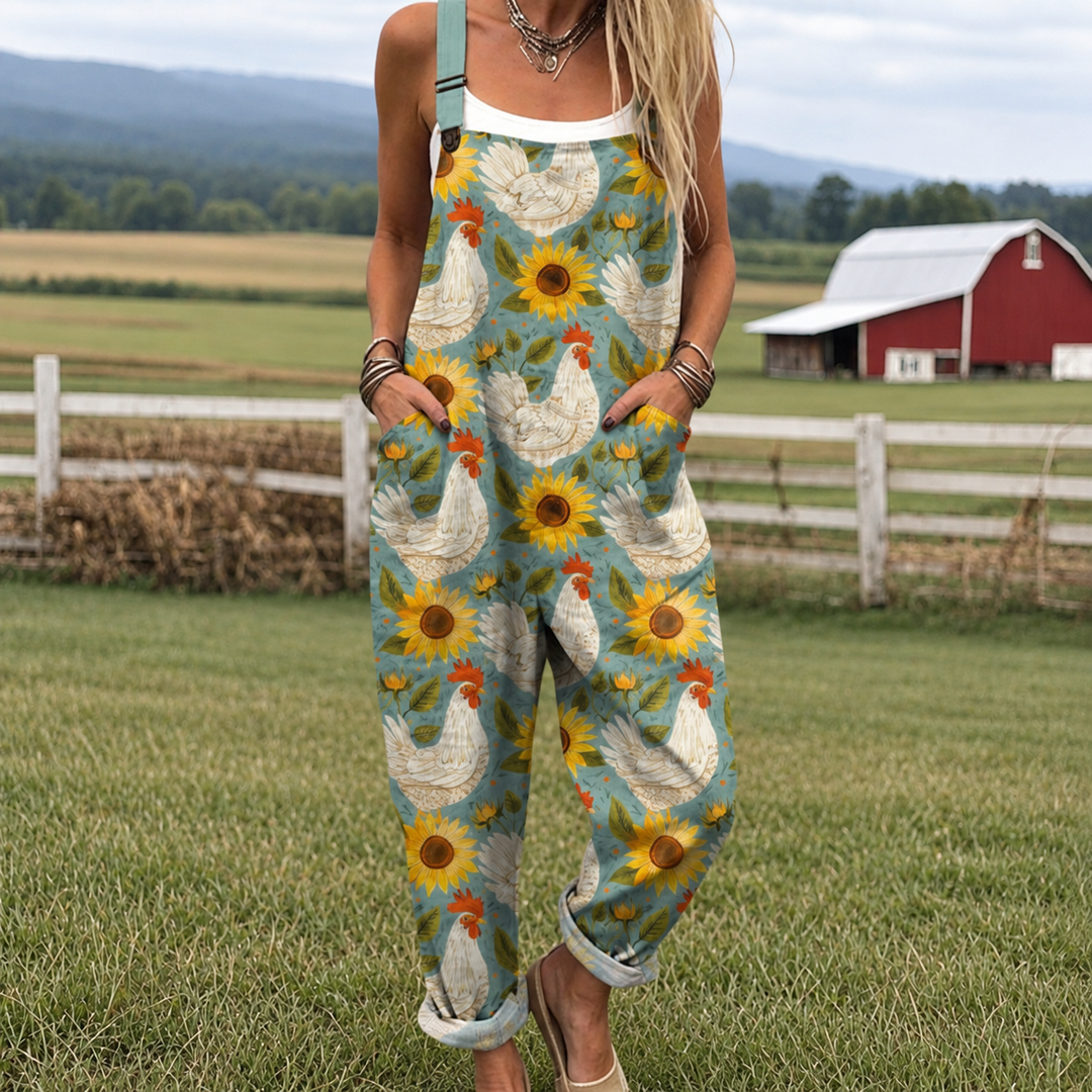 Fonda | Printed Wide-Leg Dungarees