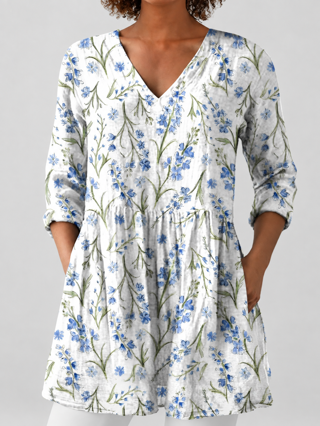 Vonda | Long Flowing Blouse V-Neck
