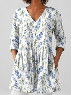 Vonda | Long Flowing Blouse V-Neck