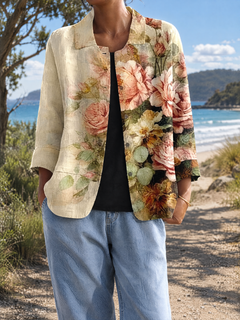 Sanjana | Floral Open-Front Jacket