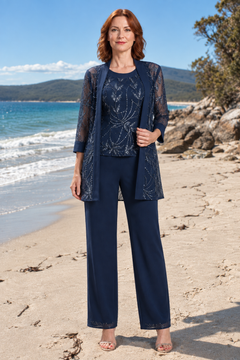 Nix | Chiffon Three-Piece Pant Suit