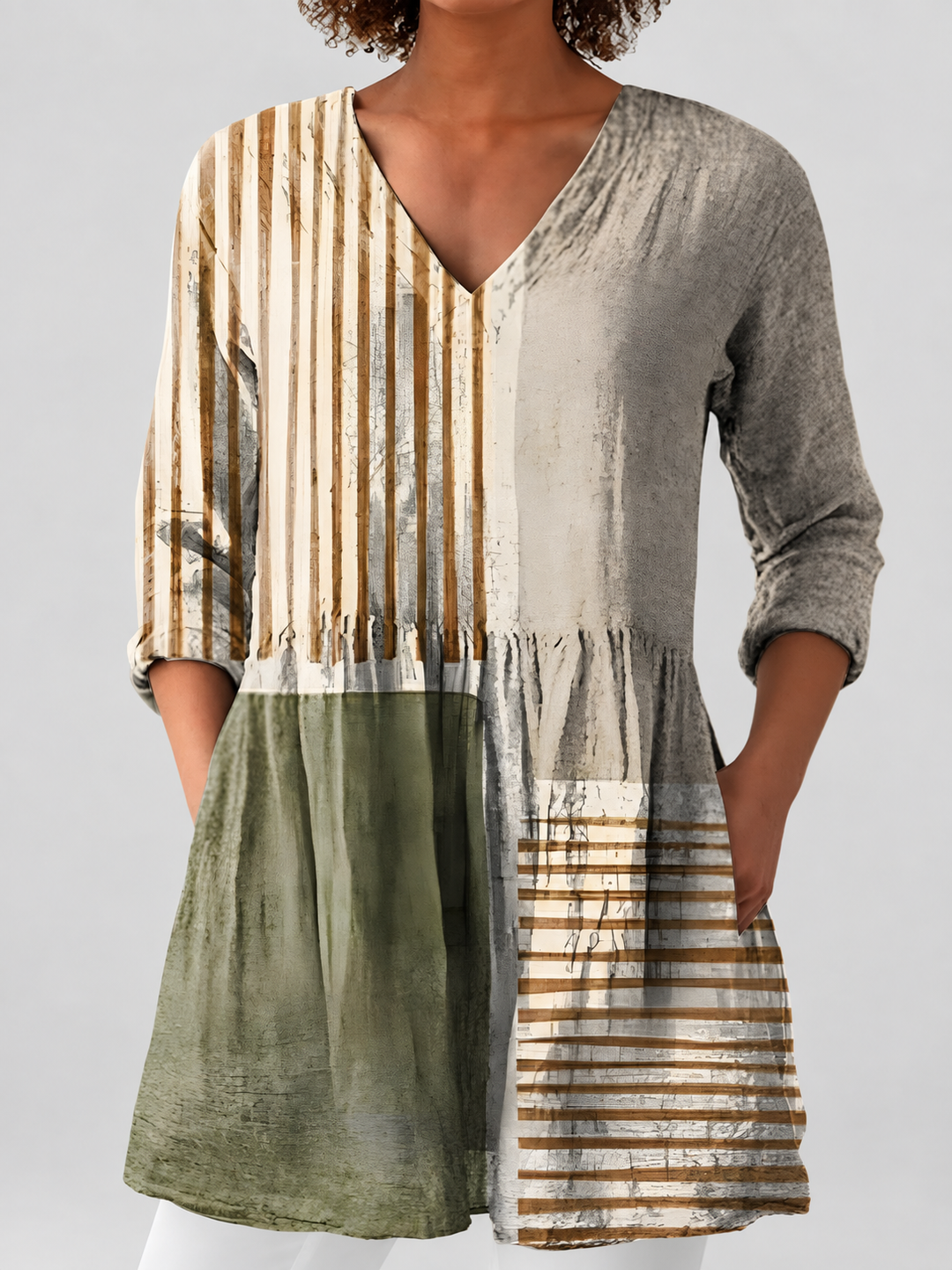 Angelica | Long Blouse with V-Neck