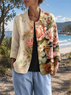 Sanjana | Floral Open-Front Jacket