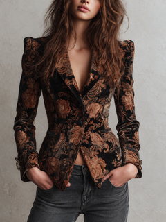 Marsha | Ornate Floral Tailored Blazer