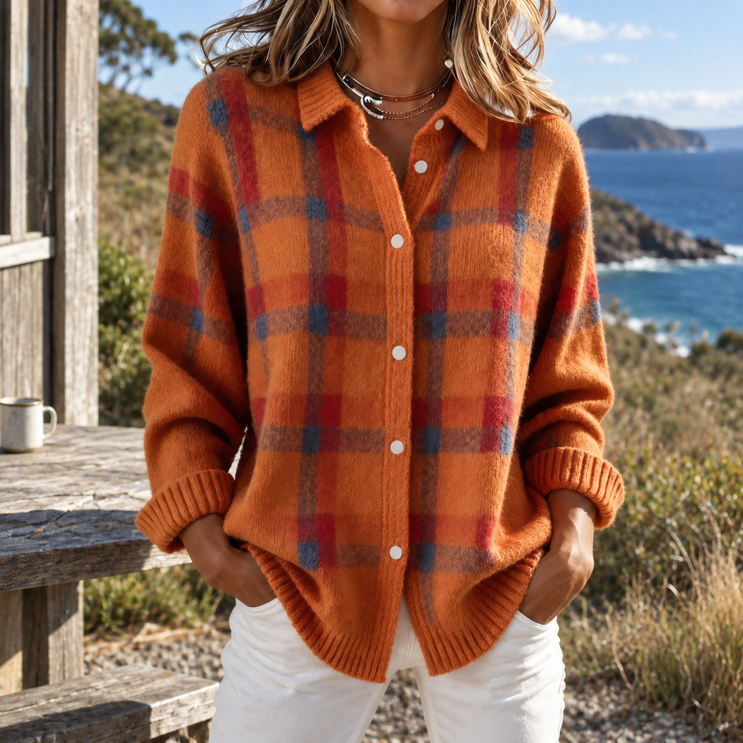 Fifi | Plaid Knit Cardigan