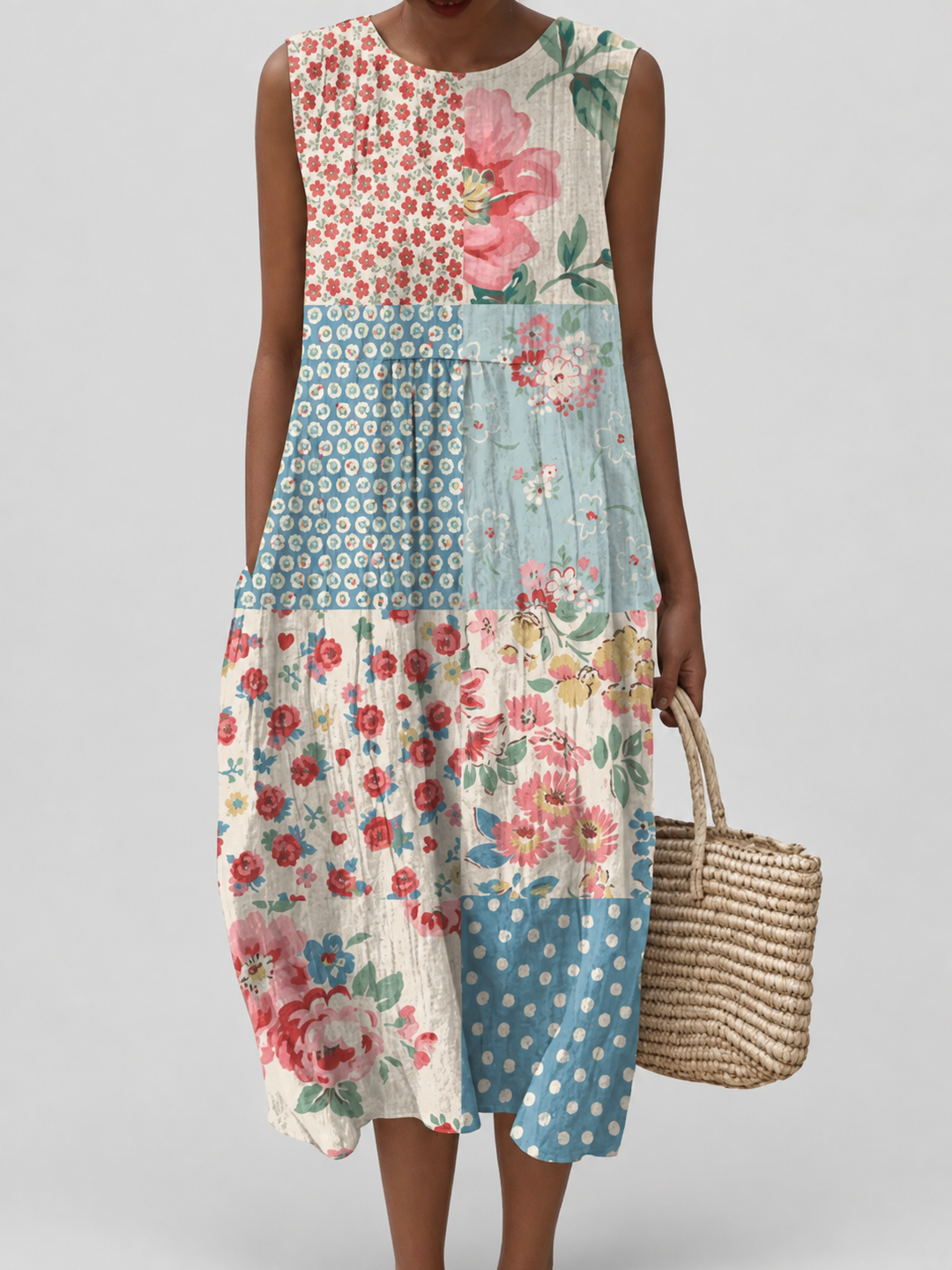 Winnie | Patchwork Midi Dress