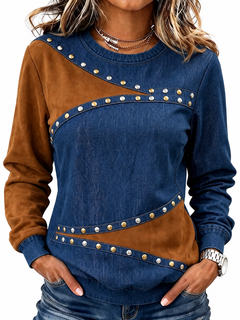 Uta | Colour-Block Studded Jumper