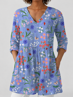 Starla | Long Blouse with V-Neck