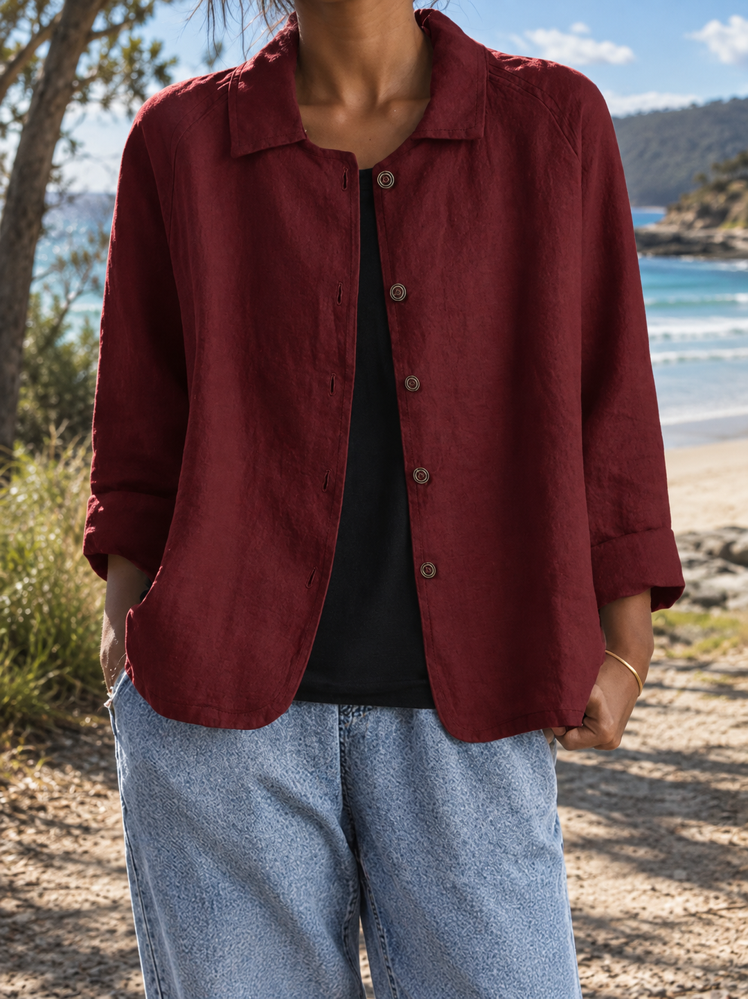 Risa | Relaxed Button-Front Shirt