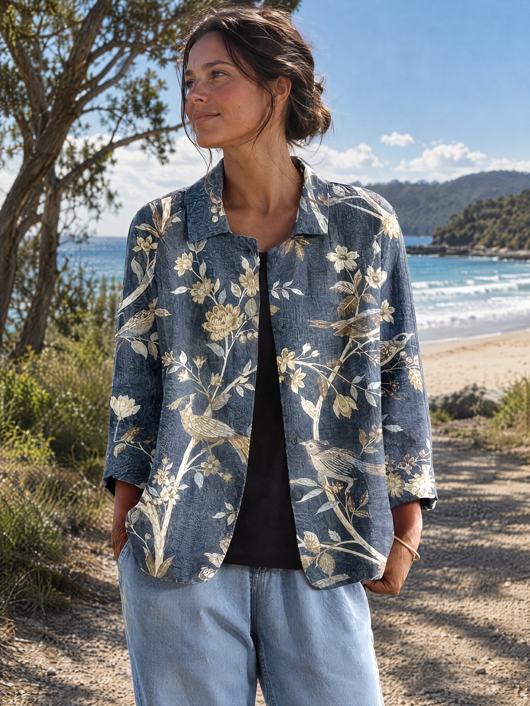 Kylee | Botanical Print Jacket