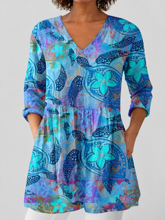Jessica | Long Blouse with V-Neck