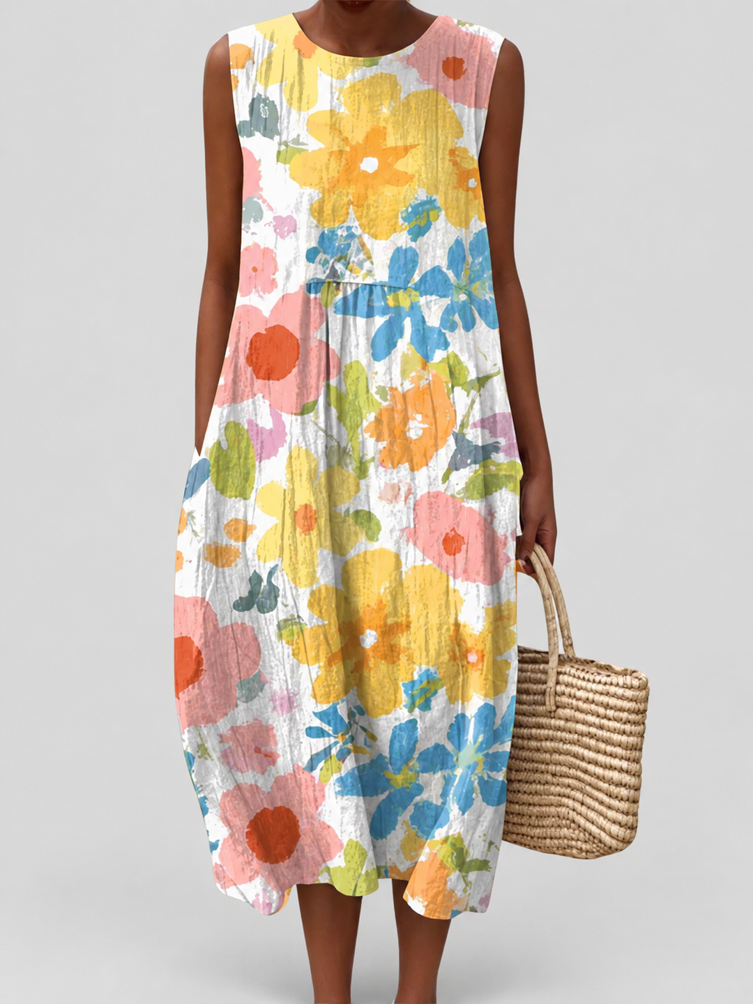 Portia | Pastel Floral Midi Dress