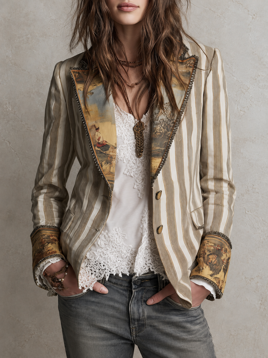 Charis | Artful Striped Blazer