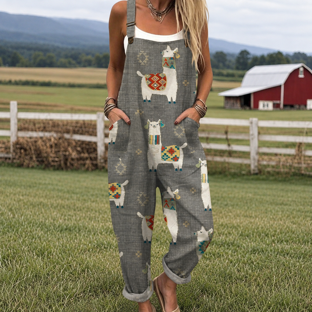 Ola | Printed Cotton-Blend Dungarees