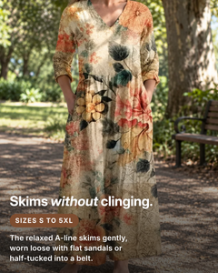Pennie | Floral Summer Midi Dress fit and sizes