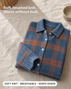 Priscilla | Plaid Knit Cardigan fabric close-up