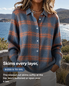 Priscilla | Plaid Knit Cardigan fit and sizes