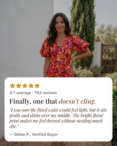 Quinn | Tummy-Flattering Floral Midi Dress five star customer review